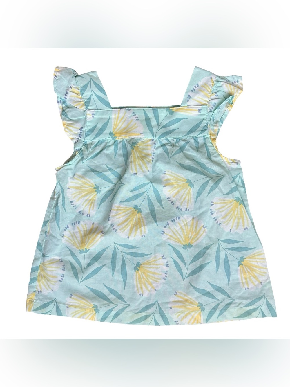 Carter's 5T girls butterfly sleeve floral cotton blue top